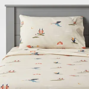 Full Dragon Cotton Kids' Sheet Set - Pillowfort: Full Size Bedding, 220 Thread Count, OEKO-TEX Certified