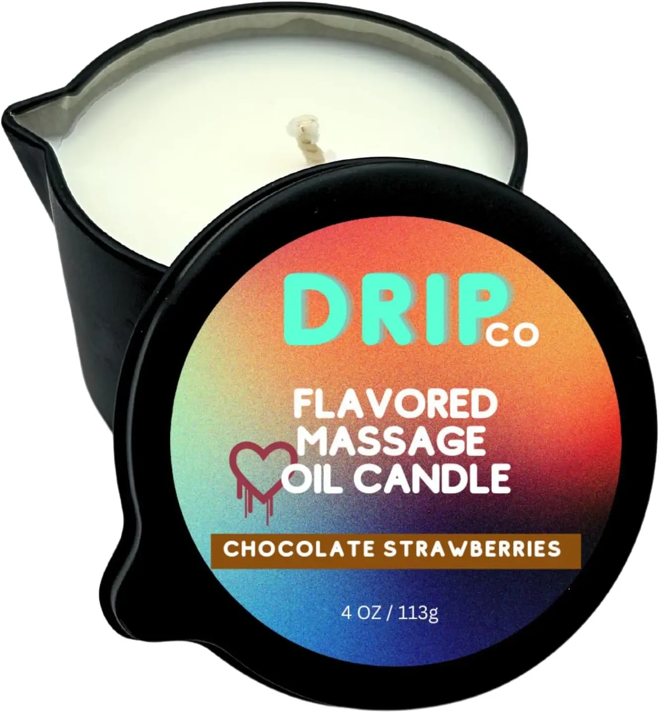 Massage Candle Chocolate Strawberry 4 oz, Couples Toys or Couples Gift