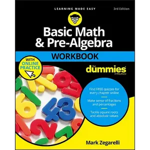 Basic Math & Pre-Algebra Workbook for Dummies with Online Practice - Paperback