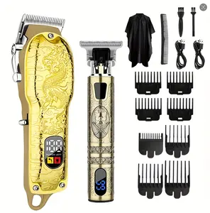 Professional men's hair clipper, multifunctional hair clipper, cordless beard trimmer, rechargeable hair clipper set