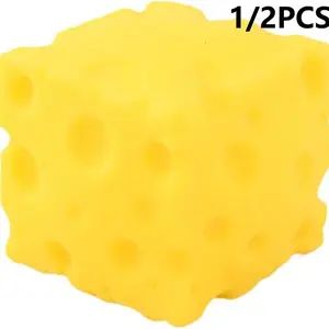 Cheese Squishies Stress Relief Soft Slow Rising Squeeze Toy for Anxiety & ADHD, Cute Novelty Food Fidget Toy, Desk Decor & Party Favor Gift for Kids and Adults