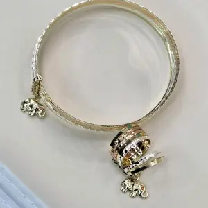 7days set Ring #7 with bracelet elephant design 2.5 Inch Diameter Gold-filled Water Resistant