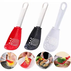 Multifunctional Slotted Spoon Grinding Cooking Spoon Mashed Auxiliary Food Ginger Garlic Spoon Press Potatoe Stir-frying Spatula Kitchen Gadget