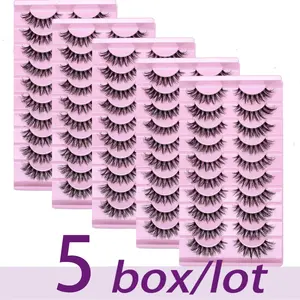 30Pairs/50Pairs Fluffy Natural D Curl Eye Lashes with Clear Band Soft Reusable False Eyelashes for Home Daily Wear Makeup