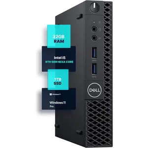 Dell Optiplex 3070 Micro PC | Windows 11 Pro | Intel i5-9500 | 32GB RAM + 1TB SSD | 5G WiFi + BT | Mini Desktop Computer (Renewed)