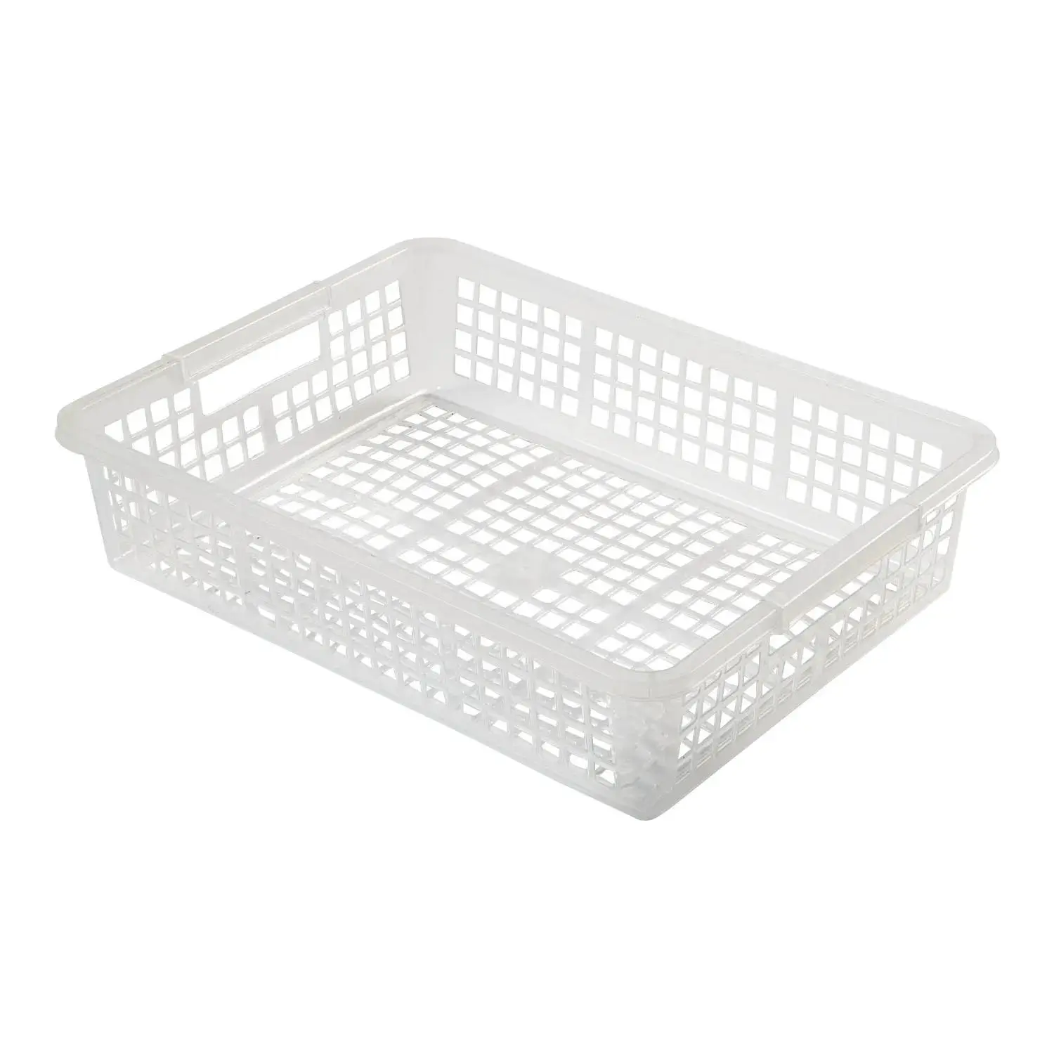 6-Pc Plastic Storage Basket Set - Multicolor Organiser Baskets with Handles, 13" x 9.75" Classroom Storage Solution