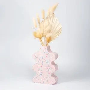 Concrete Terrazzo Squiggle Vase