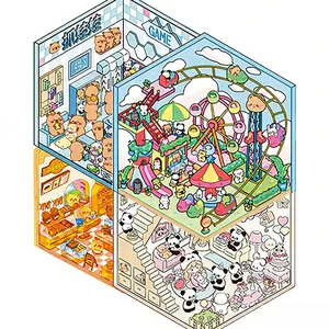 3D Diorama Cartoon Stickers Cute Miniature Scene Collage Journal Stickers Stress Relief，Cute Kawaii Aesthetic Stickers for Kids Journaling Scrapbook Planner DIY Craft Decor