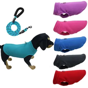 Winter Pet Essentials Two-Piece Set, Dog Jacket Vest and Reflective Leash, Warm Soft Polyester, Outdoor Casual Wear for Dogs and Cats