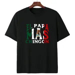 T - shirt Featuring Bold “El Papa Mas Chingon” Graphic with Mexican Flag Colors, A Statement of Swagger