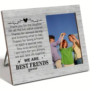 Friendship Picture Frame - We Are Best Friends Forever - For Birthdays, Christmas, Graduations - Wooden Photo Display for Long Distance Best Friends