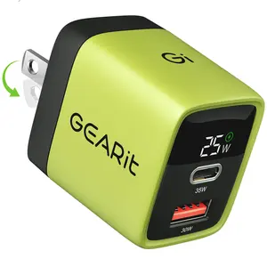 GEARit Lifestyle Series - 35W USB C GaN Charger 2 Port w/ Smart Display Charging Tablet
