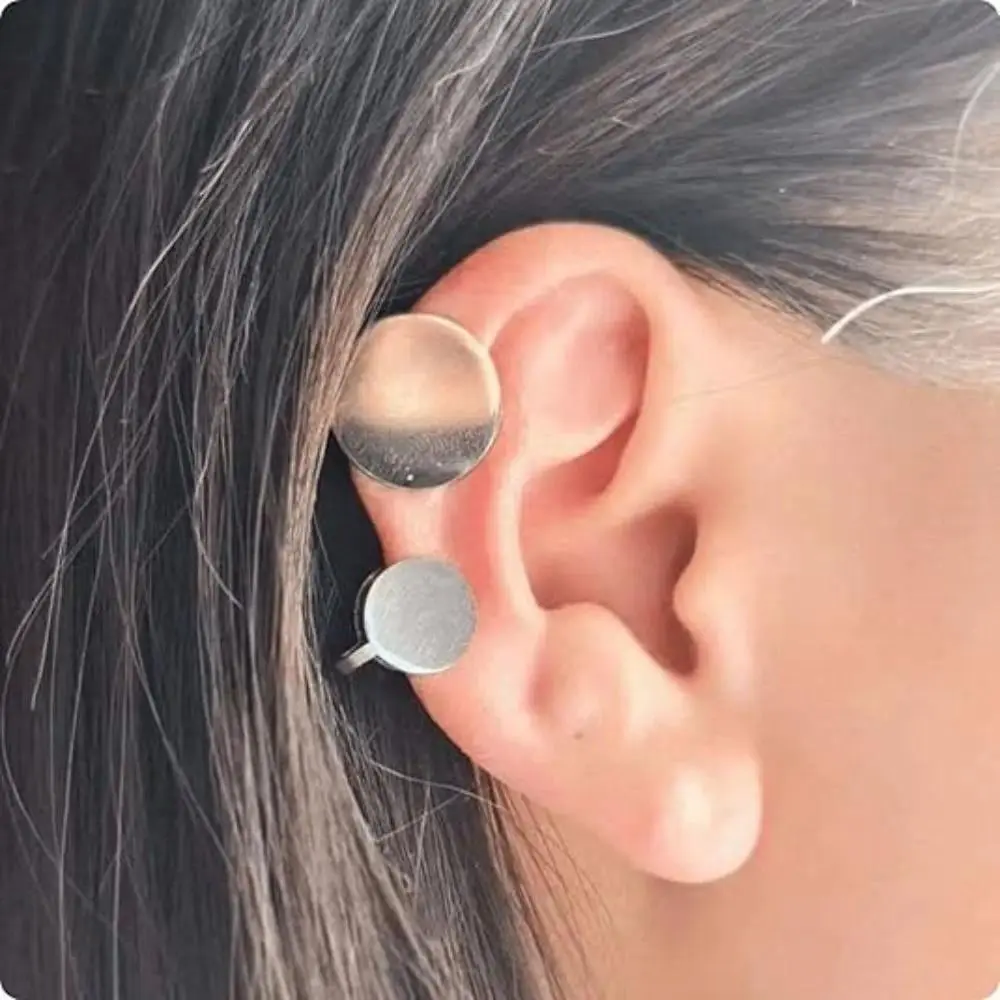 Stainless Steel Pressure Earrings Non-pierced Black Color Keloid Pressure Earrings Creative Gold Color Cartilage Ear Cuff