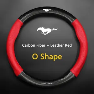 Breathable Anti-Slip PU Leather Car Steering Wheel Cover, Compatible with Ford Mustang, Focus, Mondeo, Fiesta, Ecosport, Kuga