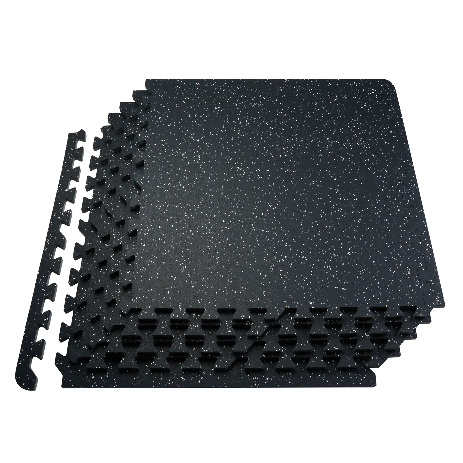 【summerfinds】VEVOR 0.56 Inch Thick Gym Floor Mats, 25 Tiles Rubber Top with EVA Foam, 24" x 24" Gym Flooring Workout Mats with 100sq.ft Coverage, Interlocking Puzzle Gym Mats for Gym, Home, Garage, Black & White