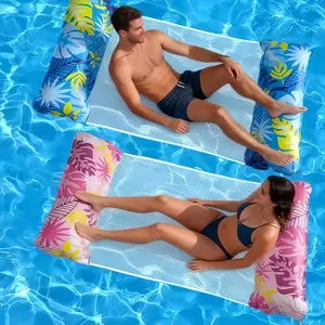 Inflatable Pool Floats, Foldable Maple Leaf Water Mat, Lounge Chair, Swimming Accessories, Relaxing Water Float