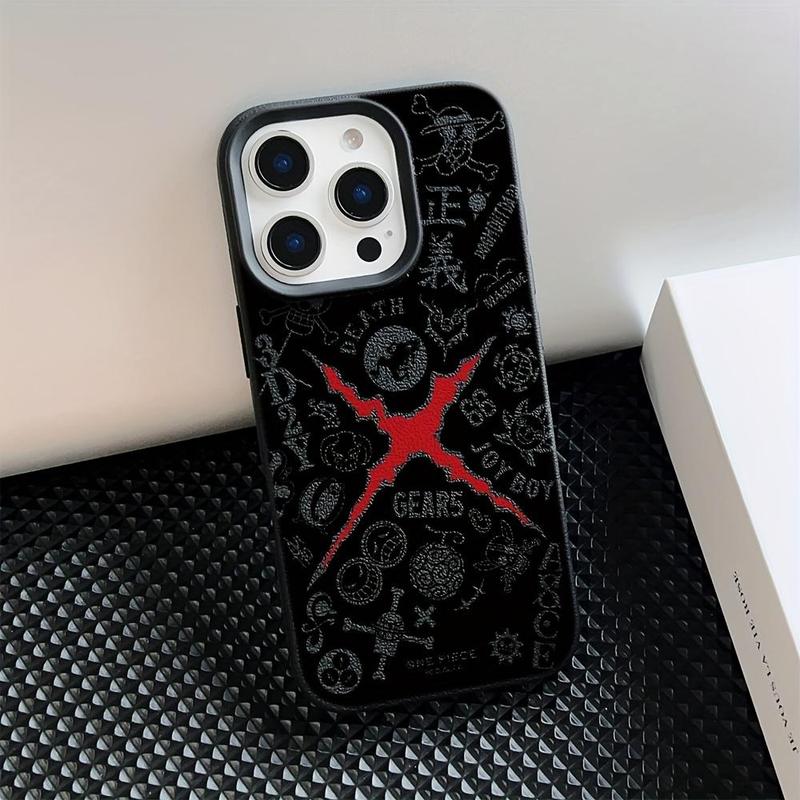 Anime Black Design One  Phone Case Suitable for iPhone 17 16 15 14 13 12 11 Pro Max Plus Shockproof Soft Back Cover Couple Gift