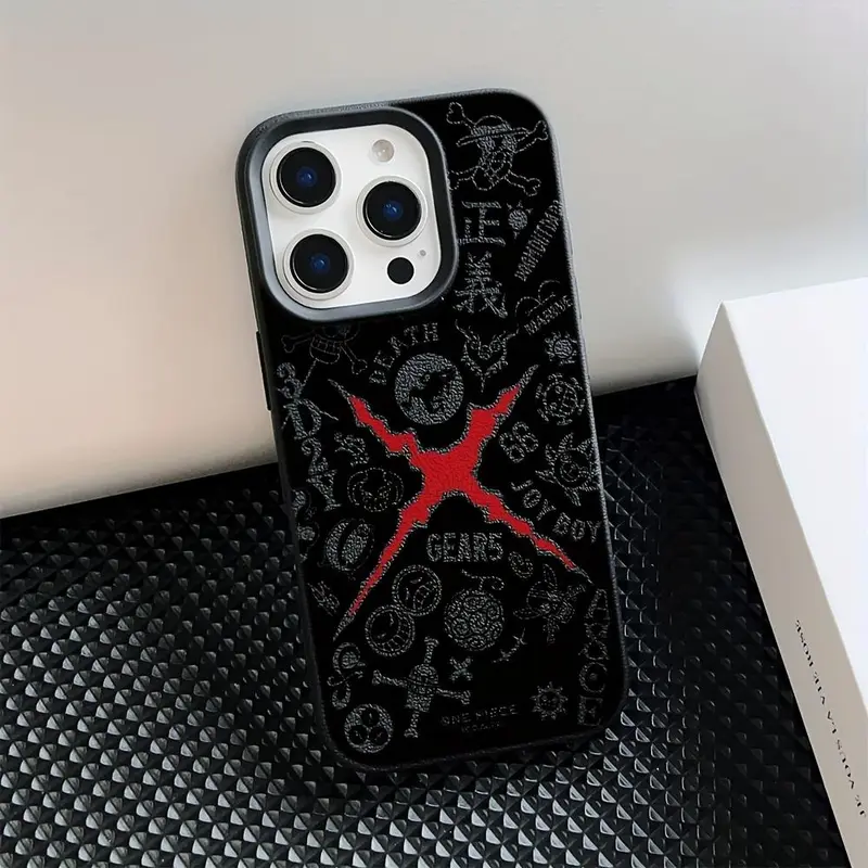 Anime Black Design One  Phone Case Suitable for iPhone 17 16 15 14 13 12 11 Pro Max Plus Shockproof Soft Back Cover Couple Gift