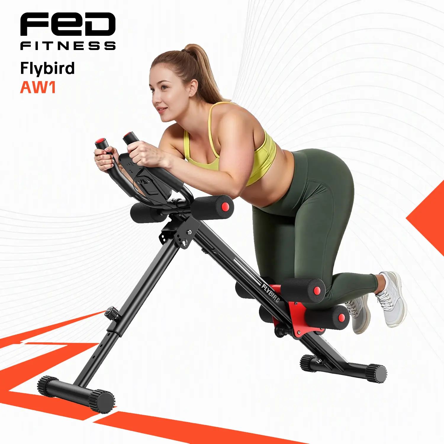 FLYBIRD Series AW1 Adjustable Multifunctional Foldable Ab Trainer - 90% Pre-Assembled Core Workout Equipment, Strengthen Abdomen, Trains Waist, Abs, Arms, Bottom-Up Move At-Home Gym Gear for Beginners, Unisex