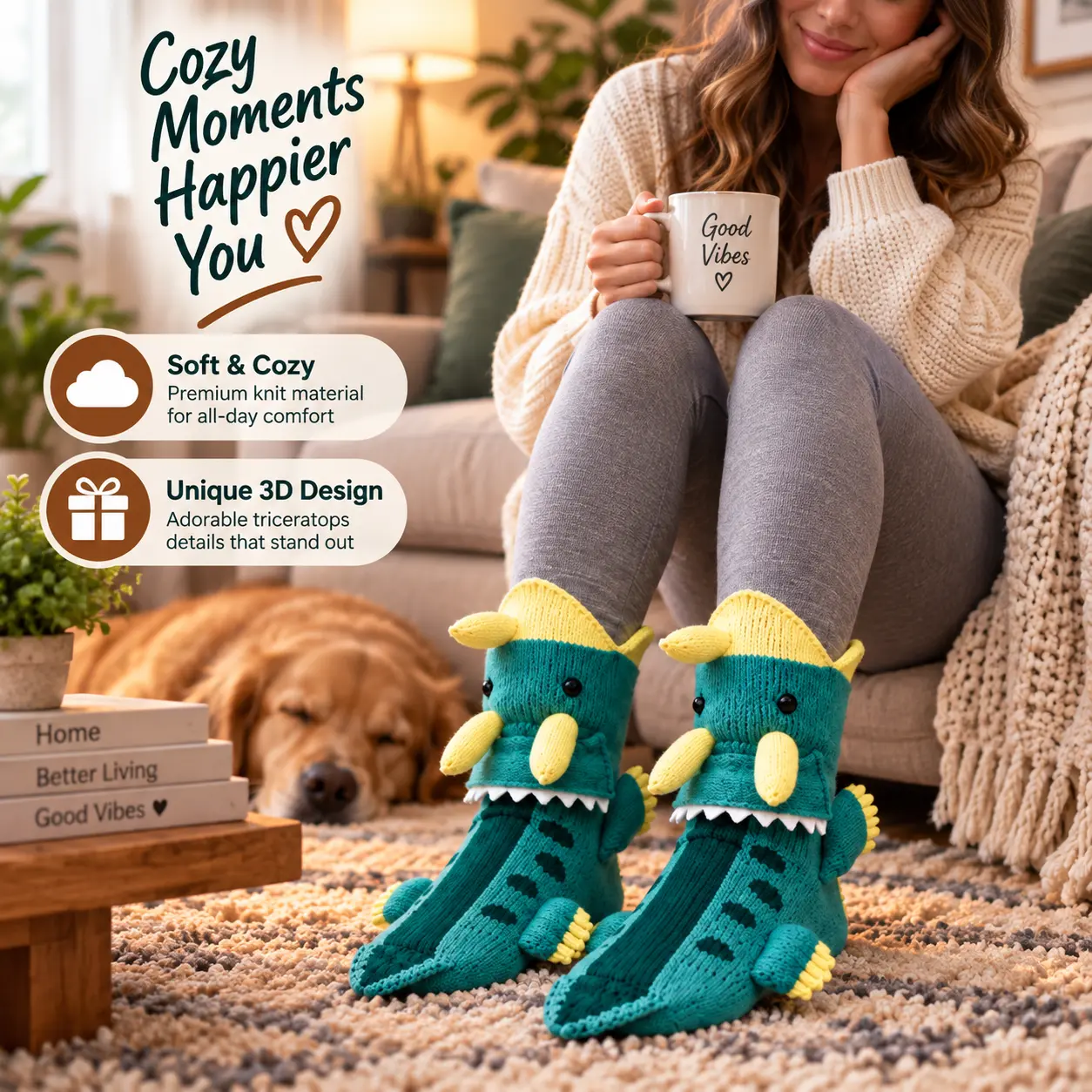 Socks for Women and Men, 3D Animal Socks, Cozy Knit Designs for Lounging at Home, Gifts for Animal Lovers Casual Cute Fit Soft
