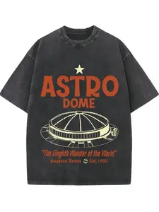 Men's Vintage Houston Texas 1965 Space Dome T-Shirt - "World's Eighth Wonder" Print, Soft Breathable Loose Fit Casual Streetwear, Texas History ApparelValentine's Day present