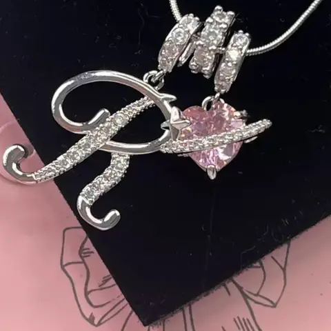 Dopamine Girl 26 Letter Heart Necklace, Fashion Versatile Gift, Perfect for Vacation and Daily Wear, Elegant Copper Chain, Initial Necklaces