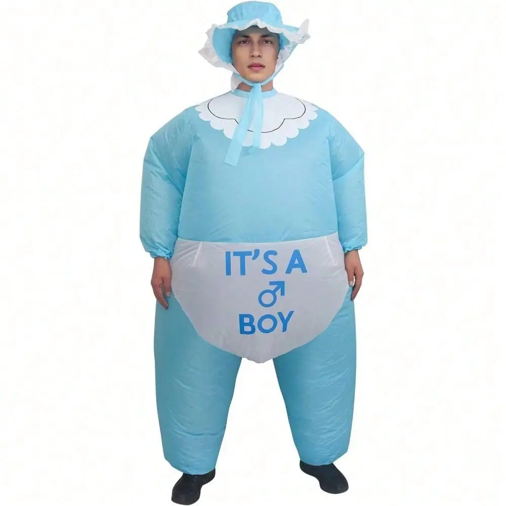 [Perfect ] Inflatable Baby Costume For Adults – Funny Blow Up Outfit For Bachelorette, Baby Shower Party & Cosplay (One Size Fits Most),P
