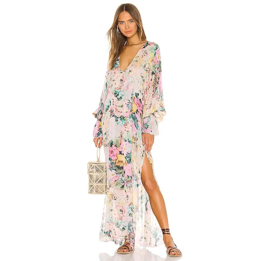 HEMANT AND NANDITA Teien Caftan in Pastel Teien