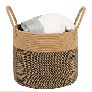 Nordic Minimalist Style Cotton Thread Storage Woven Storage Basket Home Multifunctional Large Toy Clothes Storage Basket Dirty Laundry Basket Factory