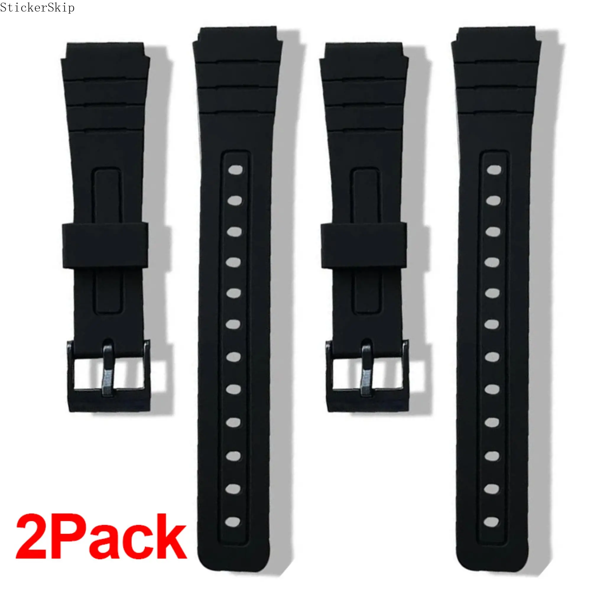 2026 New 2Pack Silicone Watch Band, 12mm–22mm Universal Replacement Strap Compatible with F91W W800H SGW400 F84 F105 A158 AE1200 Series, Soft Comfortable Waterproof Bracelet for Men Daily Casual Wear, Lightweight Fit Eases All-Day Wear, Smooth Surface Wip