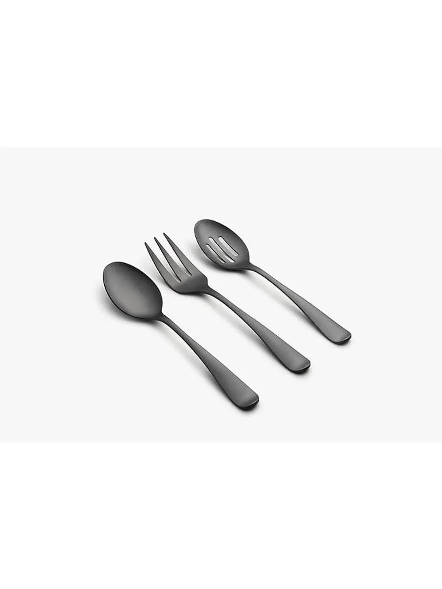 Cambridge 505936CKW43R Rhiannon 3-Piece Hostess Set, 18-0 Stainless Steel, PVD Black Satin Coating, Pvd Coating