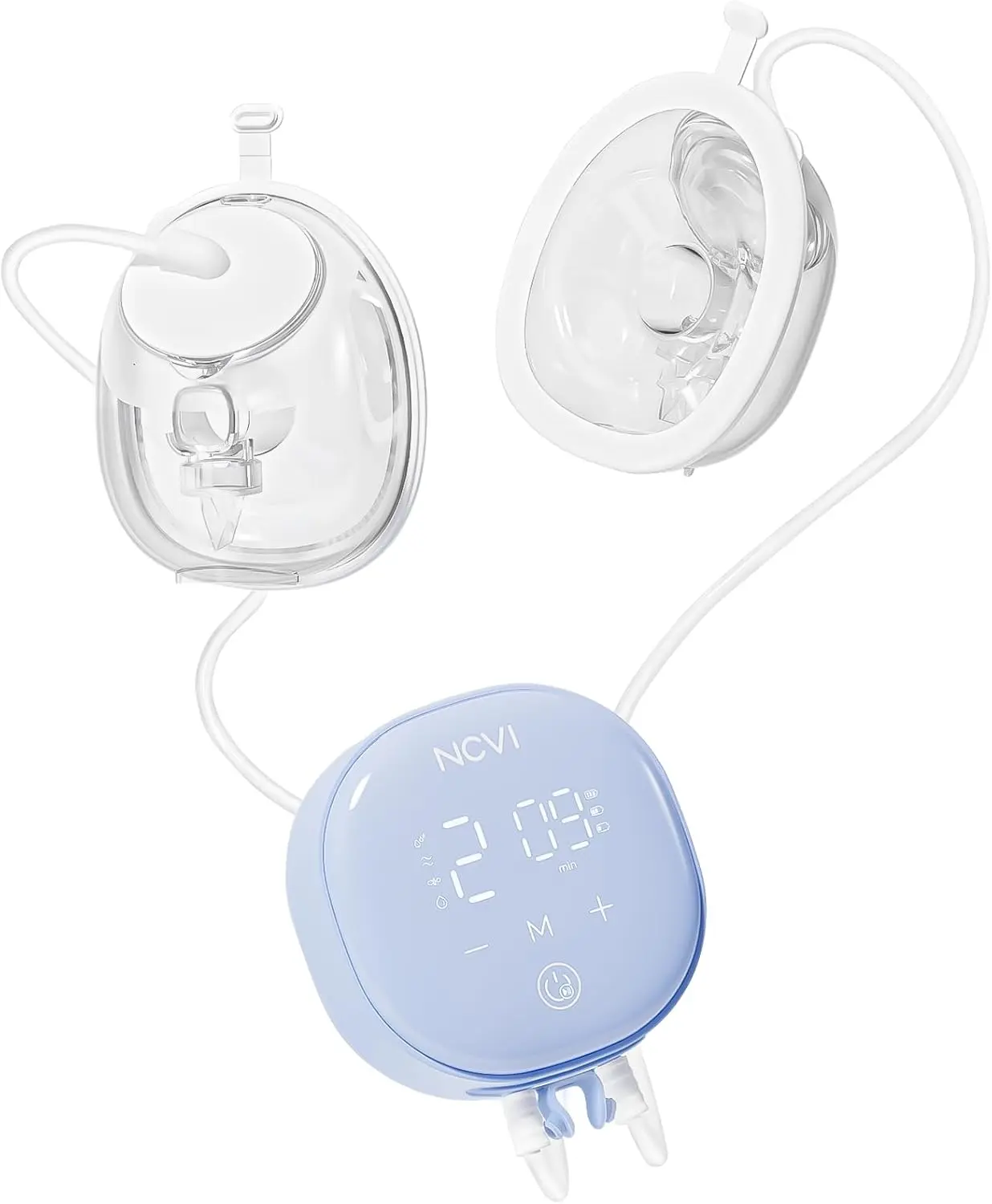 NCVI Wearable Breast Pump Hands Free with 21/24mm Flange, Portable Electric Automatic Breastfeeding Pump for Travel Work Equipped with Third-Generation Wearable Cups Non-Spill, On-The-go Size