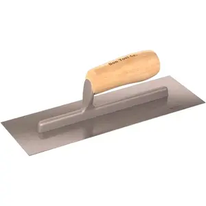82-290 12-Inch by 4-Inch Econo Plastering Trowel with Long Shank and Wood Handle
