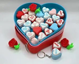 Conversation Hearts Fidget Toy | 3D Printed Valentine Clicker Keychain | Heart Shaped Sensory Toy | Stress Relief Fidget | Valentine's Day Gift | Cute Keychain for Kids Adults | ADHD Anxiety Clicker