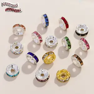 Colorful Diamond Spacer Beads Loose Beads String Beads Diamond Spacer Wheel Beads DIY Bracelet Necklace Jewelry Handmade Accessories