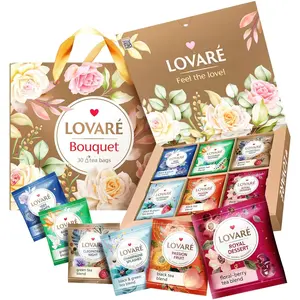 LOVARE Tea Bags Variety Pack - Made in Ukraine - Black and Green, Floral Berry, Mixed Blend Assorted Tea Collection - Tea Sampler - Tea Gift Sets for Tea Lovers (30 Bags - 6 Tastes)