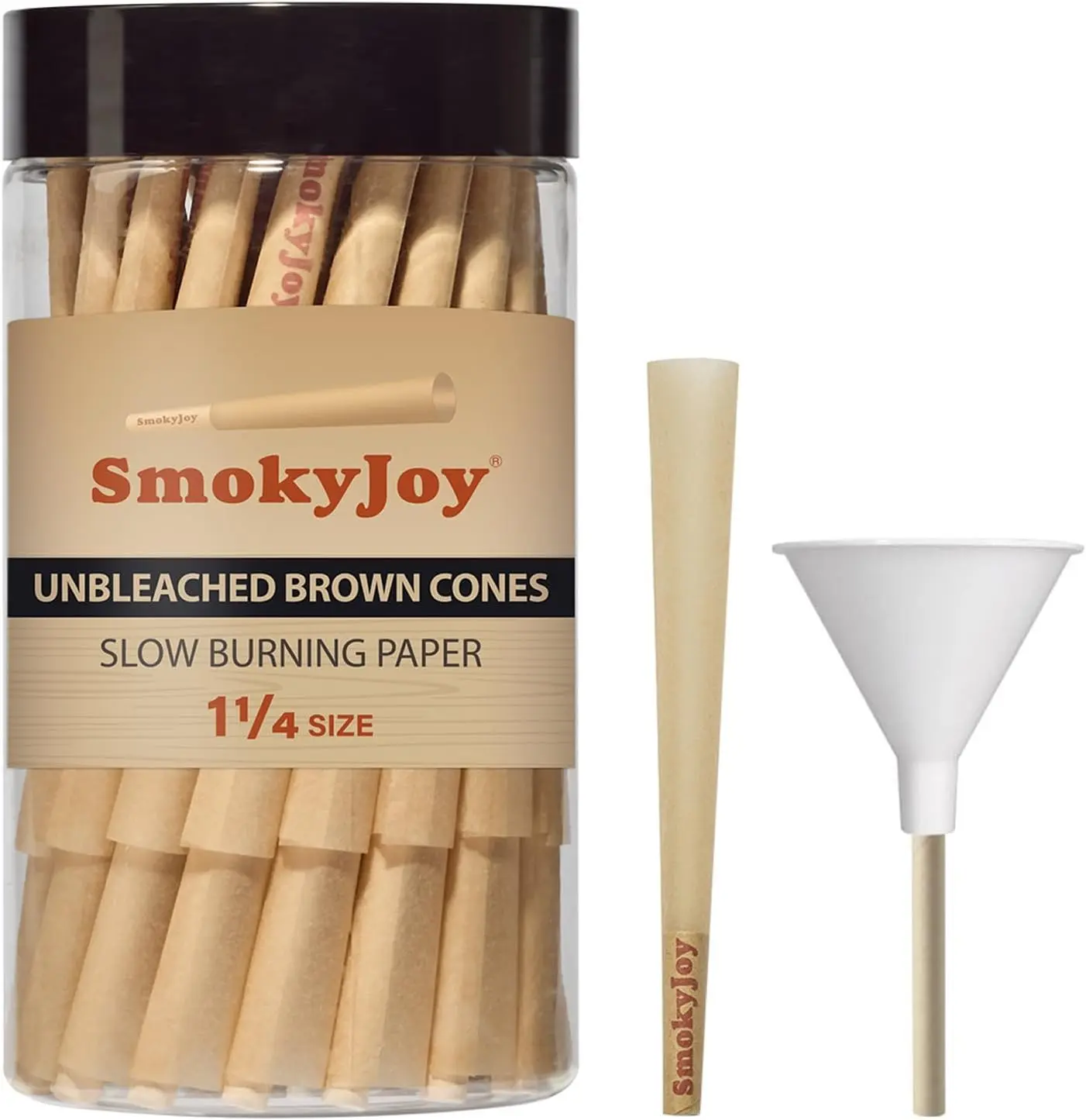 50 Pack Cones Pre Rolling Papers Rolled 1 1/4 Size Paper Cones - Preroll Pre Rolls Paper with Filter Tips and Packing Tubes Included