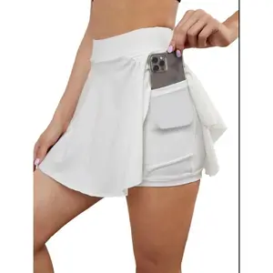 Pocket Quick Dry Sports Skirt Gym Dancing Tennis Skirts for Women Workout Cycling Fitness Shorts High Waist Running Skort