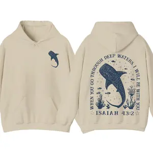 Whale Shark Jesus Hoodie, Christian Ocean Aesthetic Graphic, Beachy Coconut Girl Vibe, Summer Casual Unisex Pullover Streetwear Top