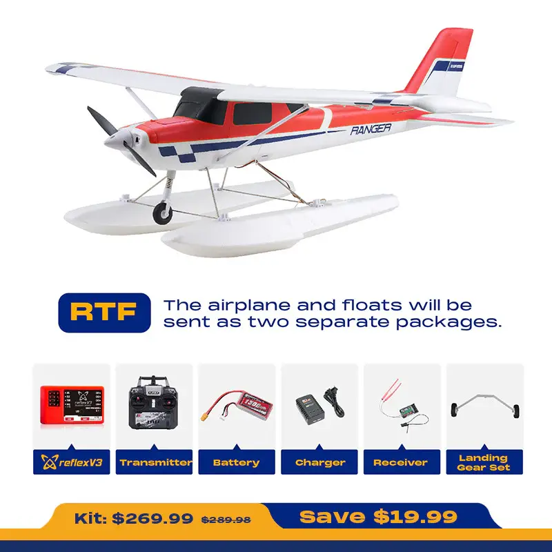 FMS 1220mm Ranger EP V2 Brushless RC Airplane - Reflex V3 Remote Control Aircraft, RTF (RC Plane, Remote, Battery, Charger) or PNP (Plane Only) Toy for Hobbies, Fms Rc Plane