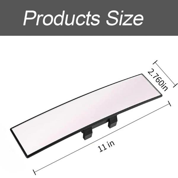 SINGARO Car Rear View Mirror  Anti-glare Panoramic Rear Mirrors Universal 11 Inch Convex Car Interior Clip on Extra Big Wide Angle Rearview Mirror Extender to Reduce Blind Spot for Car SUV Trucks