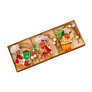 Portable Wood Gingerbreads Man Hanging Ornament Charm For Family Holiday Fun