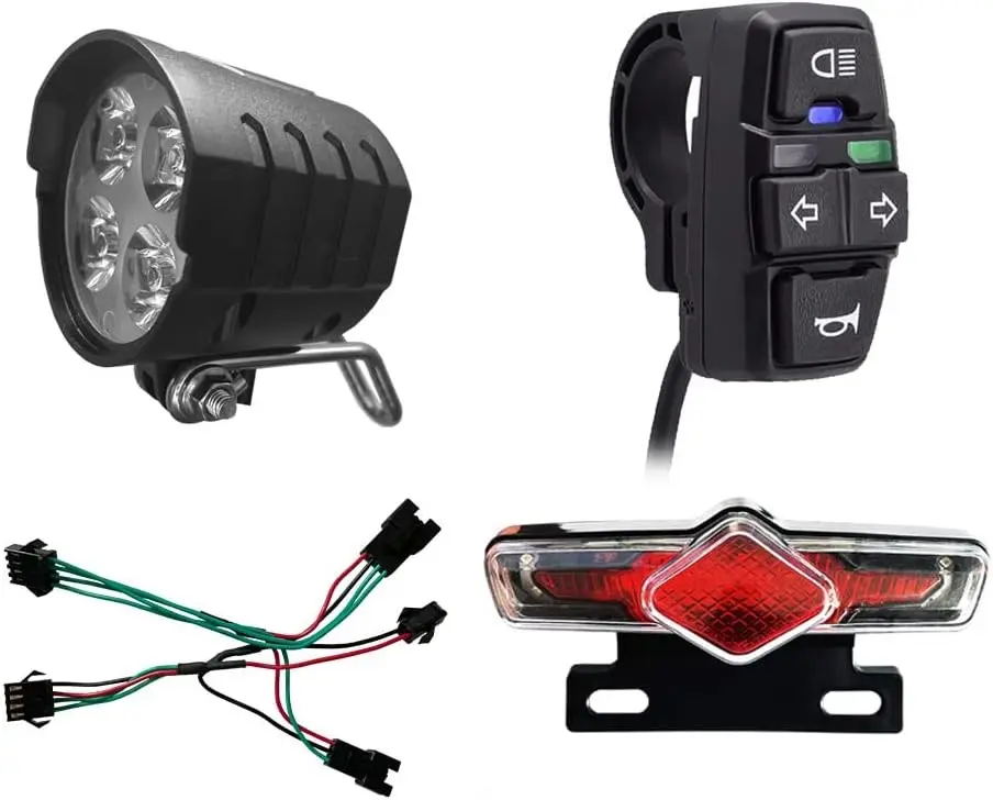 3 in 1 Bicycle Lithium-ion Conversion Accessories ebike ebike Light kit Headlight Tail Light Horn DK336 E-Bike Light Sets LCD Display (Light Sets)