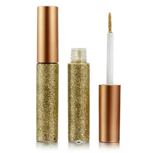 Glitter-Eyeliner,Gold Giltter-Eyeliner, Long-lasting Waterproof Eye-Glitter Makeup, Silver, Gold, Pink Green High-pigmented Colorful Eye Liner Liquid