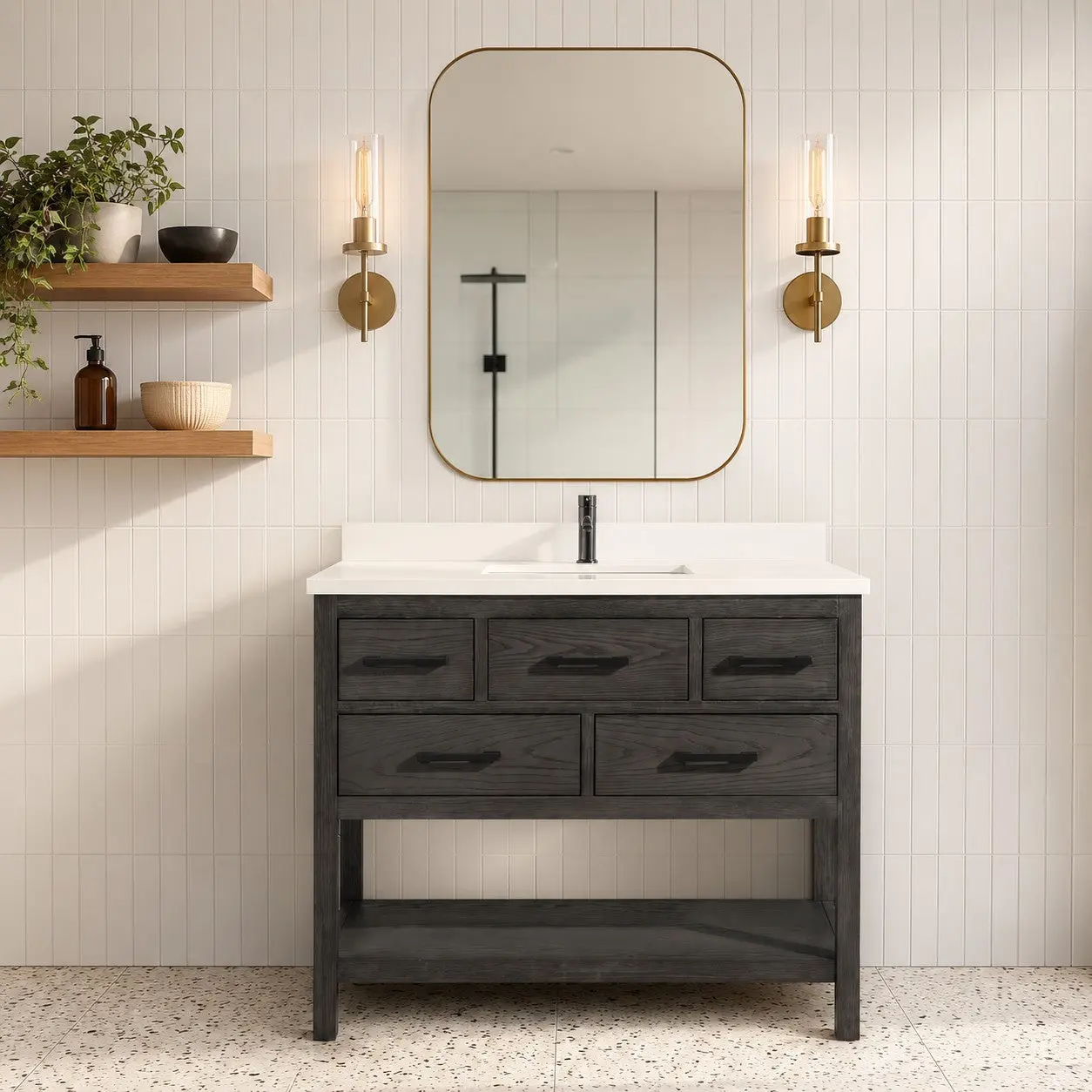 Betty 42" Bathroom Vanity Weathered Gray