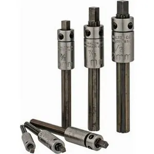 Walton Tools 6-Piece Multi-Flute Tap Extractor Set - Tap Removal Tool, 3/16-in to 1/2-in Size Range, 4 Flutes, Model 18001