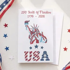 America 250 Greeting Card, Patriotic USA Celebration Card, 250 Years of Freedom Card, 2026 Independence Anniversary Card, USA Keepsake