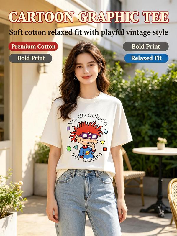 Women's Cotton Vintage Beach T-Shirt - White Cap Sleeve, 90s Kid Y2K Aesthetic, Reel-Ready Graphic Print, Ladies' Daily Casual Top