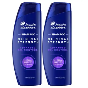 Head & Shoulders Clinical Strength Advanced Oil Control Shampoo, for Stubborn Dandruff, 13.5 fl oz (2 pack)