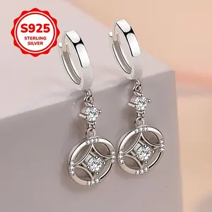 925 Silver, Hypoallergenic, One Pair Set, Four Corner Star Ring Long Tassel Full Sky Star Earring Design, Light Luxury Fashion Personality Niche Design, High-End Ear Accessory, Suitable for 11 Festivals As a Gift for Couples And Girlfriends